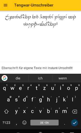 Tengwar-Umschreiber • Deutsch in Elbenschrift 2