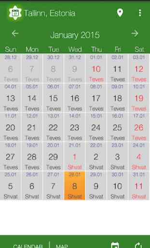 Jewish calendar - Simple Luach 1