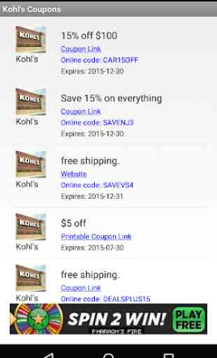 Coupons for Kohl's 1