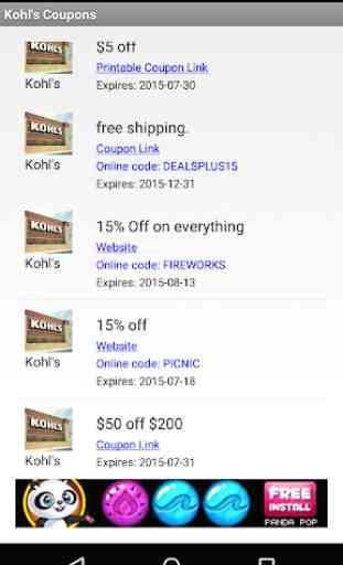 Coupons for Kohl's 2