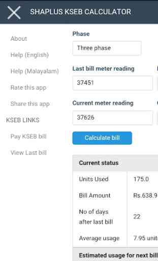 ShaPlus KSEB Bill Calculator 3