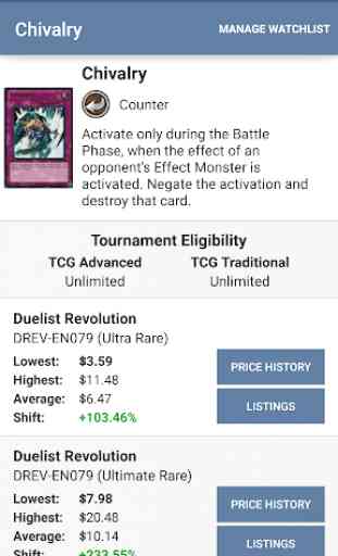 Card Prices: Yu-Gi-Oh! Edition 1