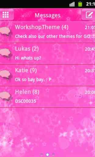 Pink Star GO SMS Tema 1