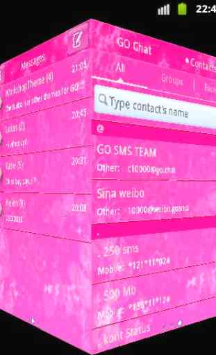 Pink Star GO SMS Tema 3