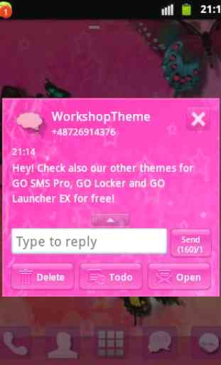 Pink Star GO SMS Tema 4