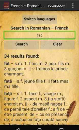 French Romanian French Dictionary 2