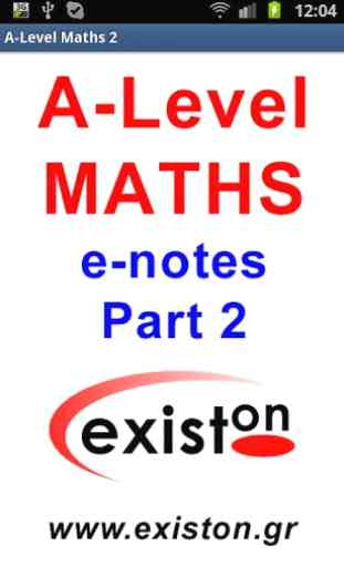 A-Level Mathematics (Part 2) 1