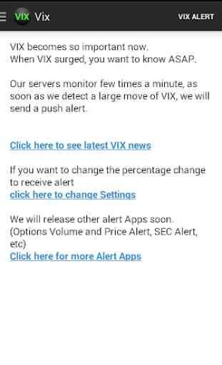 Vix Alert, volatility index 1