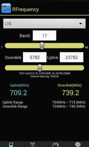 RFrequency - LTE and 5GNR EARFCN Calculator 1