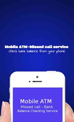 Bank ATM Missed Call balance 1