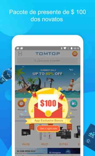 TOMTOP - Ganhe um bônus de $ 100 ao novo usuário 1