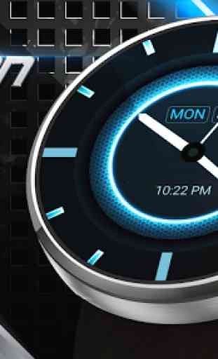 Blue Carbon Analog Watch Face 1