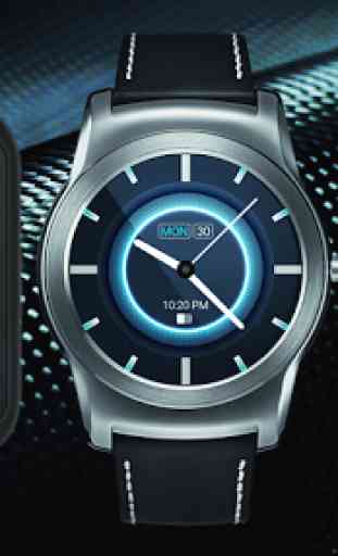 Blue Carbon Analog Watch Face 2