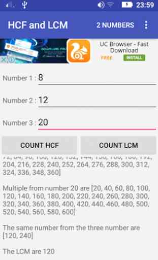 HCF and LCM Calculator 2