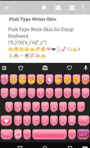 Pink Type Writer Keyboard Skin 1