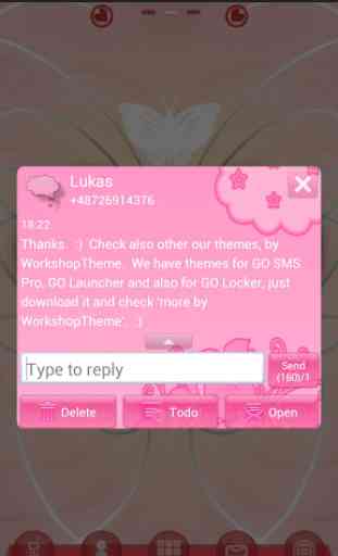 Tema do rosa do gato GO SMS 4