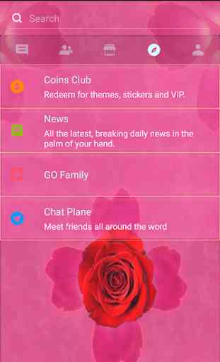 Tema rosa rosa bonito GO SMS 3