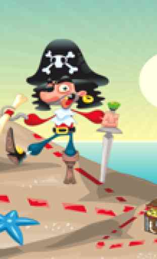 Jogo para crianças idade 2-5 sobre os piratas do oceano: Aprenda a contar os números 1-10 para a creche, pré-escola ou creche com pirata, capitão, papagaio, arca do tesouro, crocodilo e navio 1