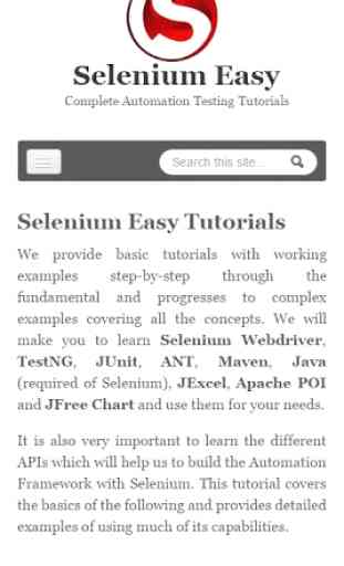 Selenium Easy Tutorials 1