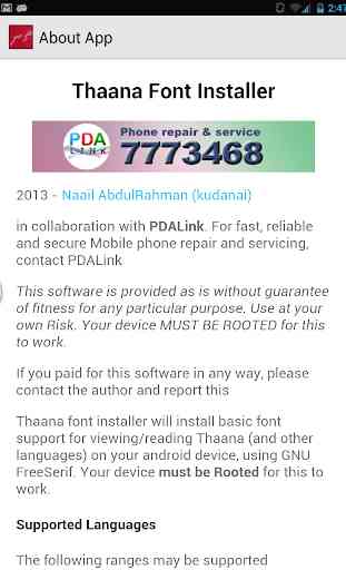 Thaana Font Installer ★ Root 2