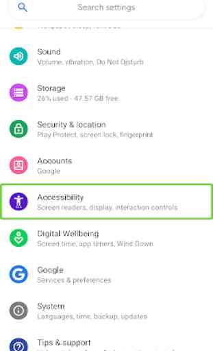 Pacote de Acessibilidade do Android 1