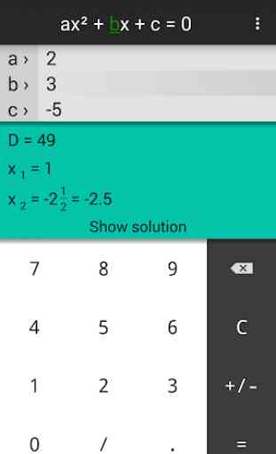 Quadratic Equation Solver 1