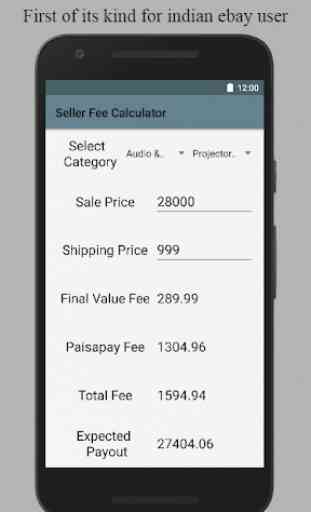 Fee Calc For eBay India Seller 1
