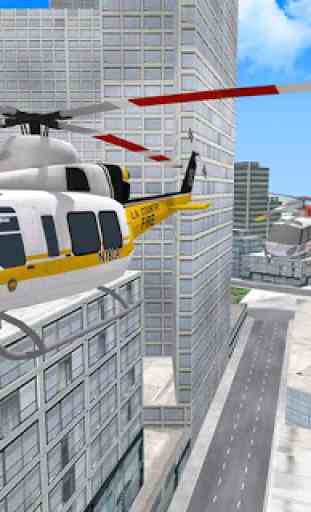 Cidade helicóptero voar simulação 3