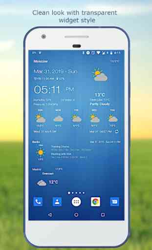 Tempo & widget relógio Android (Previsão do tempo) 3