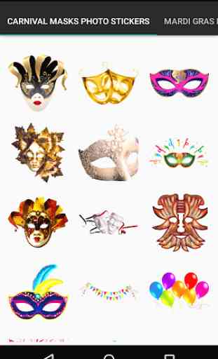 Máscaras de carnaval adesivos 2