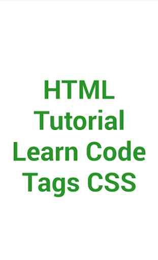 HTML Tutorial Code Tags CSS 1