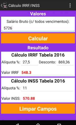 Cálculo IRRF/INSS Salário 1
