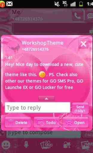 Tema do amor rosa GO SMS Pro 2
