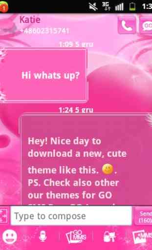 Tema do amor rosa GO SMS Pro 3