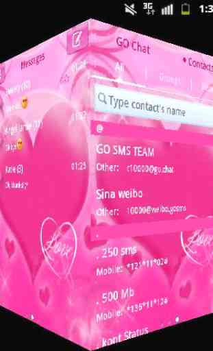 Tema do amor rosa GO SMS Pro 4