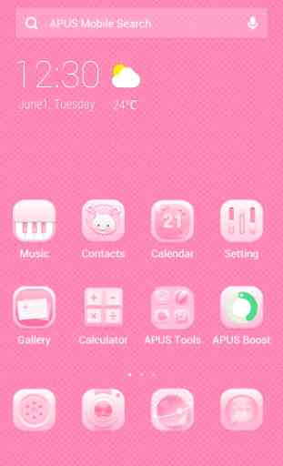 Pink Girl-APUS Launcher theme 1
