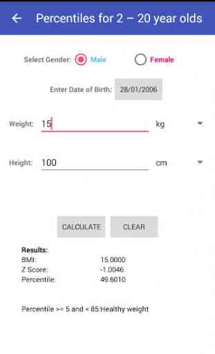 BMI Percentiles Calculator 3