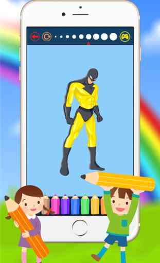Desenhos animados do super-herói Coloring Book - Desenho de jogo livre miúdo 2