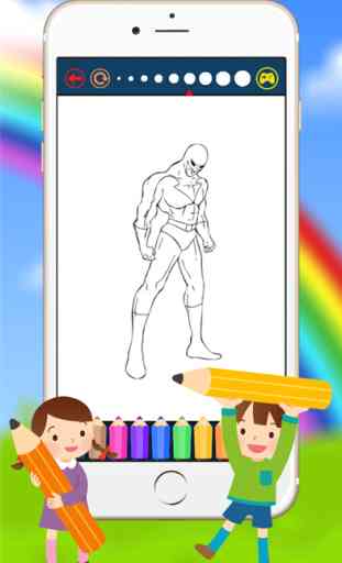 Desenhos animados do super-herói Coloring Book - Desenho de jogo livre miúdo 3
