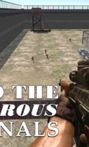 3D gangues de prisão estaleiro sniper - guarda da prisão e atirar os terroristas em fuga 3