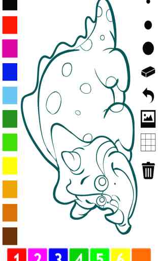 Ativo Livro para colorir de dinossauros para crianças: jogo para aprender a pintar com dinos 4
