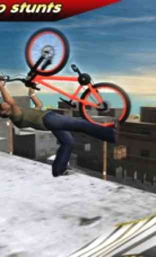 Extremo Cidade Rooftop Bicicleta Rider Stunts 3