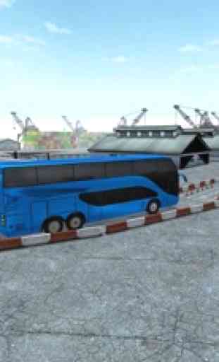Ônibus, ônibus, noite, estacionamento, 3D, dirigin 3