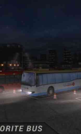 Ônibus, ônibus, noite, estacionamento, 3D, dirigin 4