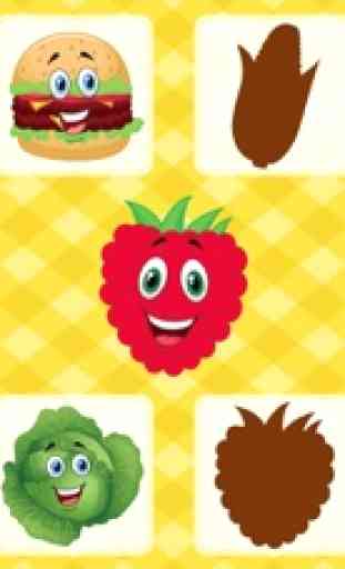 Jogos educativos e puzzles de comida para crianças 4