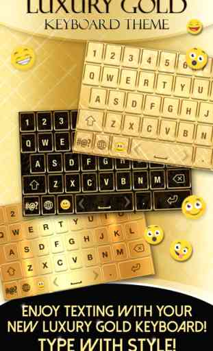 Luxo teclado dourado - Mudar tema emoji e fonte 1