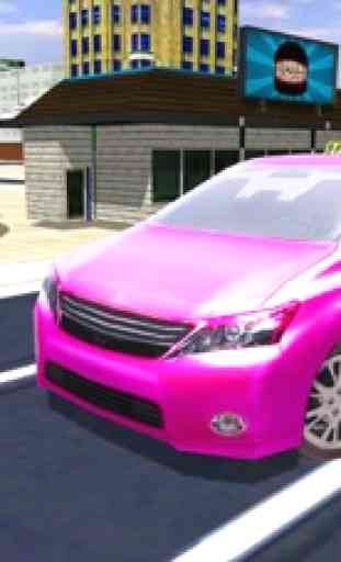 Motorista táxi rosa driver & carros modernos rush 2