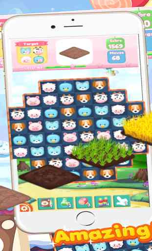 O jogo Happy Farm Match 3 Livre para crianças menino e meninas 1 3