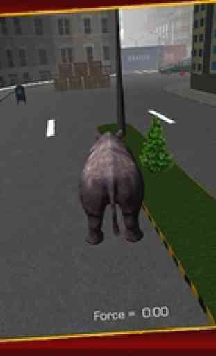 Rhino 3D Simulator - Simulador de animais silvestres e jogo de simulação para destruir a cidade 1