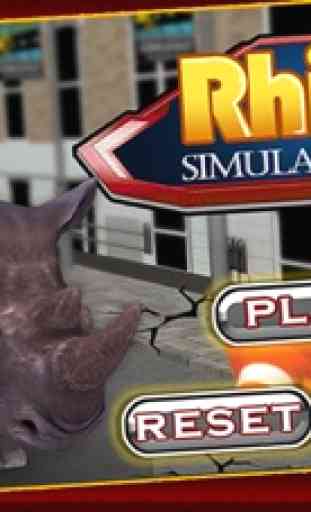 Rhino 3D Simulator - Simulador de animais silvestres e jogo de simulação para destruir a cidade 3